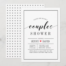 Chic Typografy Wedding Couples Dusche Einladungen