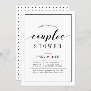 Chic Typografy Wedding Couples Dusche Einladungen