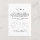 Chic Typografy Wedding Details Begleitkarte (Vorderseite)