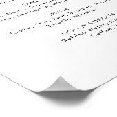 Chic Typografy Wedding Drinks Menu Sign Poster (Ecke)