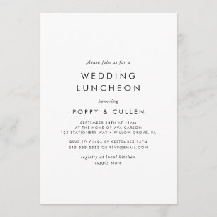 Chic Typografy Wedding Luncheon Einladung