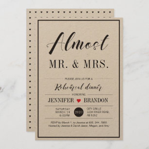 Chic Typografy Wedding Probe Dinner Card Einladung