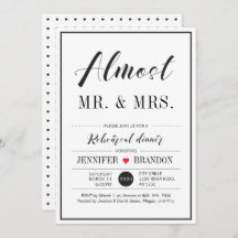 Chic Typografy Wedding Probe Dinner Card