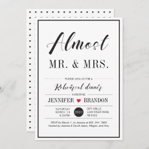 Chic Typografy Wedding Probe Dinner Card Einladung