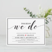 Chic Typografy Wedding Probe Dinner Card Einladung (Stehend Vorderseite)