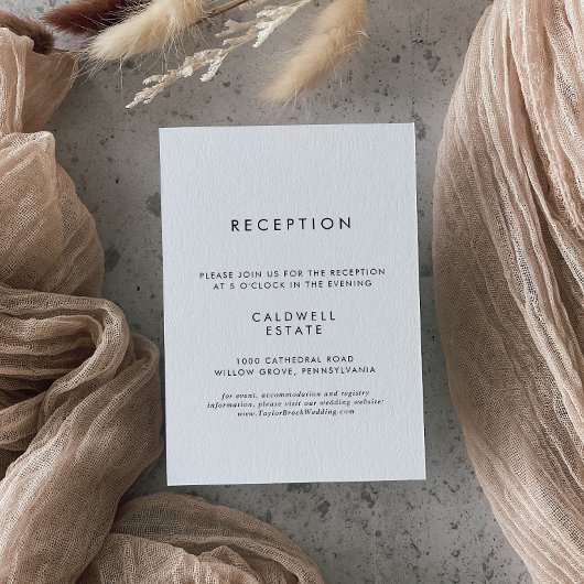 Chic Typografy Wedding Reception Begleitkarte