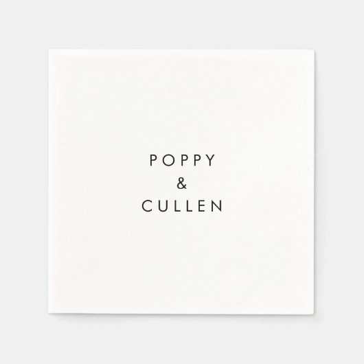 Chic Typografy Wedding Serviette (Vorderseite)