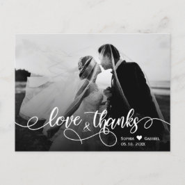 Chic Typografy Wedding Vielen Dank Foto Postcard Postkarte