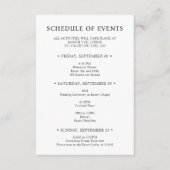 Chic Typografy Wedding Weekend Veranstaltungskalen Begleitkarte (Vorderseite)