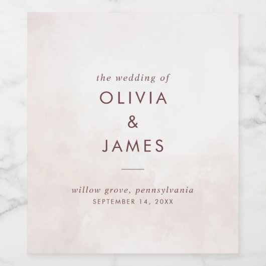 Chic Typografy Wedding Weinetikett (Einzelnes Label)