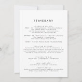 Chic Typografy Wedding Welcome Letter & Itinerary (Rückseite)