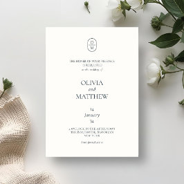 Chic Typograhy Monogram Wedding Invitation Einladung