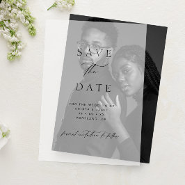Chic Typographic Script Wedding Save the Date Pergament Einladungen