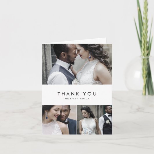 chic Typography 3 Foto von Leime Thank You Card Dankeskarte (Vorderseite)