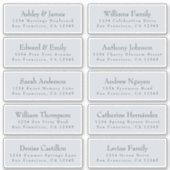 Chic Typography Blue Wedding Guest Address Labels (Vorderseite)