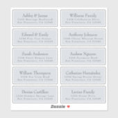 Chic Typography Blue Wedding Guest Address Labels (Blatt)