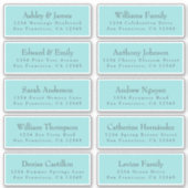 Chic Typography Blue Wedding Guest Address Labels (Vorderseite)