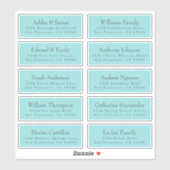Chic Typography Blue Wedding Guest Address Labels (Blatt)