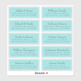 Chic Typography Blue Wedding Guest Address Labels