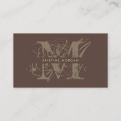 Chic typography brown monogram name visitenkarte (Vorderseite)