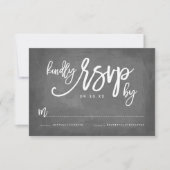 Chic Typography Chalkboard Wedding RSVP Karte (Vorderseite)