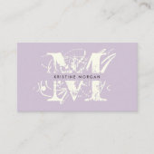 Chic typography lavender monogram name visitenkarte (Vorderseite)