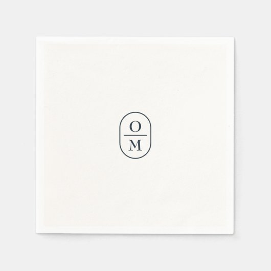 Chic Typography Minimalist Monogram Wedding Serviette (Vorderseite)
