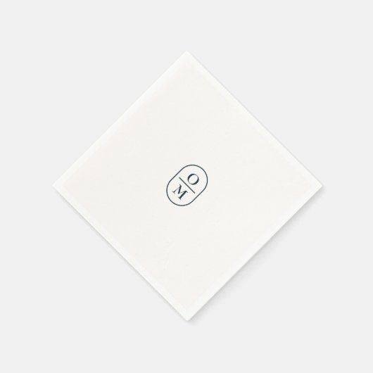 Chic Typography Minimalist Monogram Wedding Serviette (Ecke)