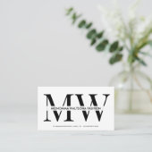 Chic typography monogram lettering name visitenkarte (Stehend Vorderseite)