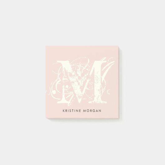 Chic typography monogram name post-it klebezettel (Vorderseite)