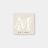 Chic typography monogram name post-it klebezettel (Vorderseite)
