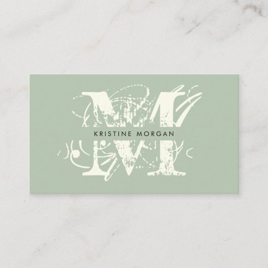 Chic typography monogram name visitenkarte (Vorderseite)