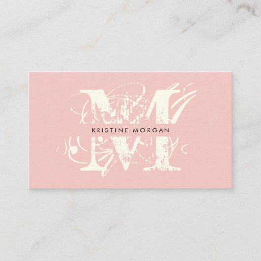 Chic typography monogram name visitenkarte (Vorderseite)