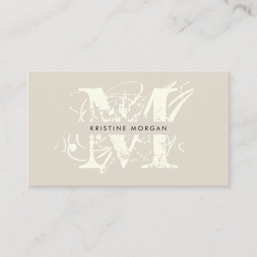 Chic typography monogram name visitenkarte (Vorderseite)