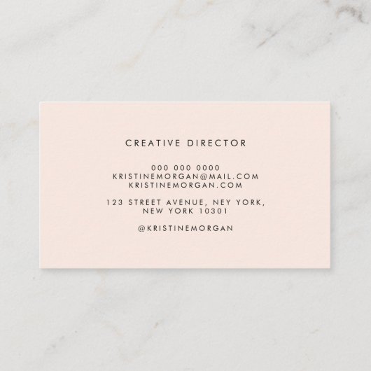 Chic typography monogram name visitenkarte (Rückseite)