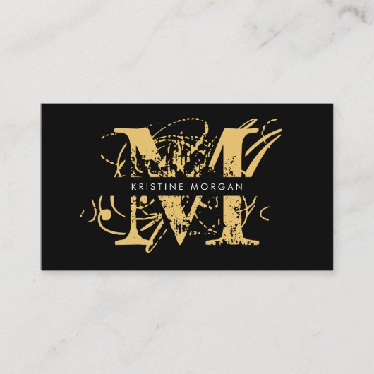 Chic typography monogram name visitenkarte (Vorderseite)