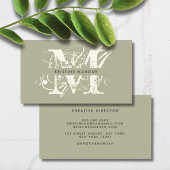 Chic typography monogram name visitenkarte