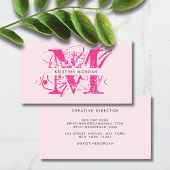 Chic typography rosa Monogramm Name Visitenkarte