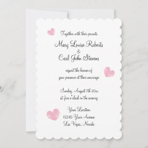 Chic typography scallop Kante Hochzeitseinladung Einladung
