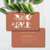 Chic typography terracotta monogram name visitenkarte
