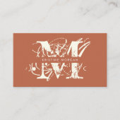 Chic typography terracotta monogram name visitenkarte (Vorderseite)