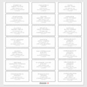 Chic Typography Wedding Guest Address Labels (Blatt)
