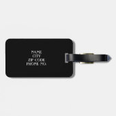 CHIC-U. STYLISH_BLACK/WHITE STREIFEN U. ROSA MITTE GEPÄCKANHÄNGER (Rückseite horizontal)