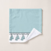 CHIC U. STYLISH_ ELEGANTE SEAFOAM QUASTEN BADHANDTUCH SET (Waschlappen)
