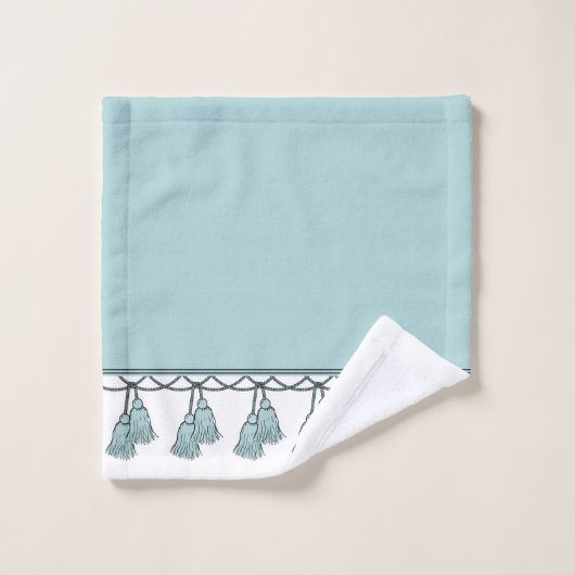 CHIC U. STYLISH_ ELEGANTE SEAFOAM QUASTEN BADHANDTUCH SET (Waschlappen)
