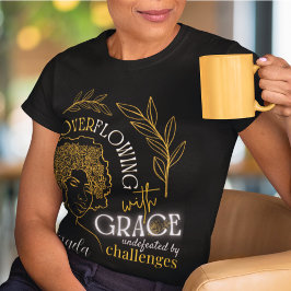 Chic Überfließend mit Grace blühende Afro Haare T-Shirt