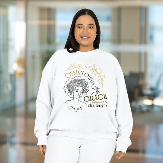 Chic Überfließend mit Grace blühende Blumenhaare Sweatshirt