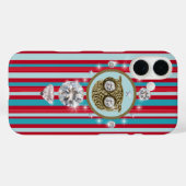 Chic Uhu mit Streifen Case-Mate iPhone Hülle (Rückseite (Horizontal))