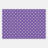 Chic Ultra Violet Lila & White Polka Dot Muster Geschenkpapier Set (Vorderseite 2)