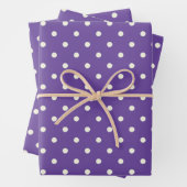 Chic Ultra Violet Lila & White Polka Dot Muster Geschenkpapier Set (Beispiel)